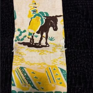 Vintage Mexican-Themed Linen Dish Towel